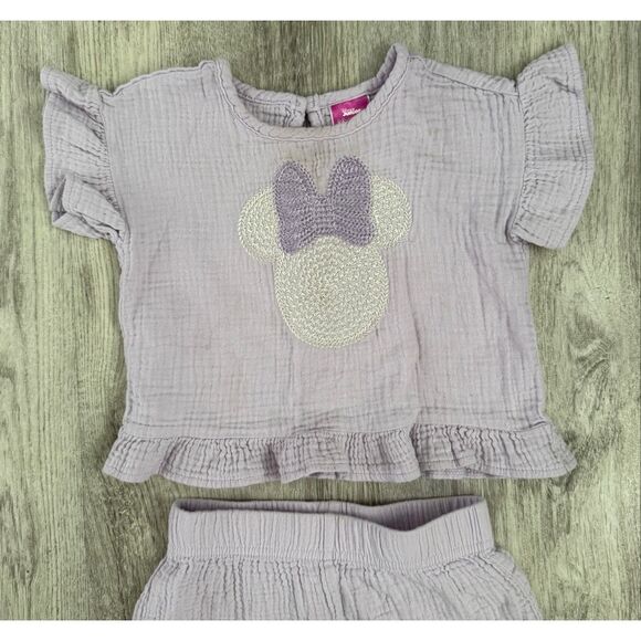 Disney Minnie Mouse 18-24 Months Baby Girl 2 Piece Ruffle Short Set - Picture 3 of 4